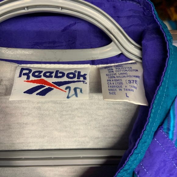Vintage Women’s Reebok Windbreaker Track Jacket Purple & Blue Grape Size Large - Picture 2 of 6